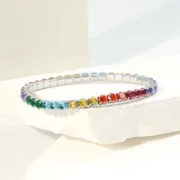 Shiny Geometric 304 Stainless Steel Zircon Tennis Bracelet In Bulk main image 3