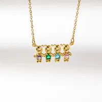 304 Stainless Steel 18K Gold Plated Cartoon Character Bow Knot Pendant Necklace main image 6