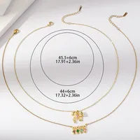 304 Stainless Steel 18K Gold Plated Cartoon Character Bow Knot Pendant Necklace main image 2
