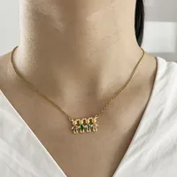 304 Stainless Steel 18K Gold Plated Cartoon Character Bow Knot Pendant Necklace main image 3