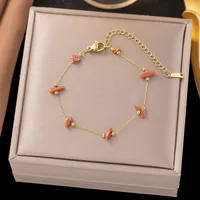 Titanium Steel Sweet Plating Printing Bracelets Necklace sku image 3