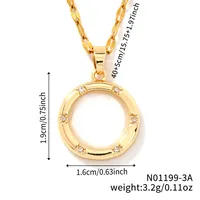 Elegant Simple Style Classic Style Round 304 Stainless Steel Copper Zircon K Gold Plated Rhodium Plated Women's Pendant Necklace sku image 4