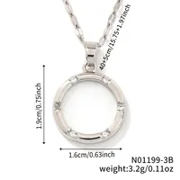 Elegant Simple Style Classic Style Round 304 Stainless Steel Copper Zircon K Gold Plated Rhodium Plated Women's Pendant Necklace sku image 3