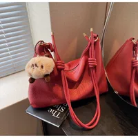 Women's Large Pu Leather Solid Color Streetwear Dumpling Shape Zipper Shoulder Bag sku image 3