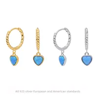 1 Pair 18K Gold Plated White Gold Plated Rhodium Plated 925 Sterling Silver Zircon Heart Shape Drop Earrings main image 1
