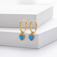 1 Pair 18K Gold Plated White Gold Plated Rhodium Plated 925 Sterling Silver Zircon Heart Shape Drop Earrings main image 6