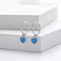 1 Pair 18K Gold Plated White Gold Plated Rhodium Plated 925 Sterling Silver Zircon Heart Shape Drop Earrings main image 5