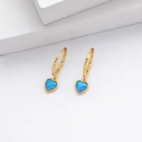 1 Pair 18K Gold Plated White Gold Plated Rhodium Plated 925 Sterling Silver Zircon Heart Shape Drop Earrings main image 8
