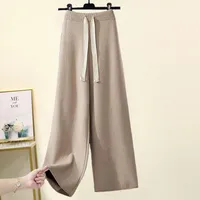 Daily Women's Casual Elegant Solid Color Spandex Knit Rib-Knit Pants Sets sku image 2