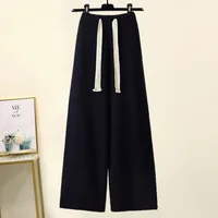 Daily Women's Casual Elegant Solid Color Spandex Knit Rib-Knit Pants Sets sku image 6