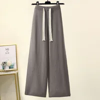 Daily Women's Casual Elegant Solid Color Spandex Knit Rib-Knit Pants Sets sku image 4