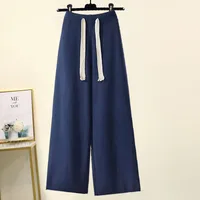 Daily Women's Casual Elegant Solid Color Spandex Knit Rib-Knit Pants Sets sku image 5