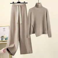 Daily Women's Casual Elegant Solid Color Spandex Knit Rib-Knit Pants Sets main image 1