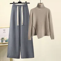 Daily Women's Casual Elegant Solid Color Spandex Knit Rib-Knit Pants Sets sku image 10