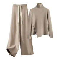 Daily Women's Casual Elegant Solid Color Spandex Knit Rib-Knit Pants Sets main image 5