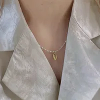Gold And Silver Love Necklace Rice Olive Beads 925 Sterling Silver Niche Design Clavicle Chain Women's High-end Silver Ornaments main image 1