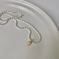 Gold And Silver Love Necklace Rice Olive Beads 925 Sterling Silver Niche Design Clavicle Chain Women's High-end Silver Ornaments main image 3