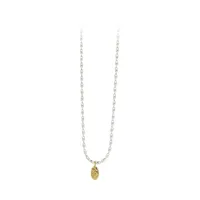 Gold And Silver Love Necklace Rice Olive Beads 925 Sterling Silver Niche Design Clavicle Chain Women's High-end Silver Ornaments main image 5