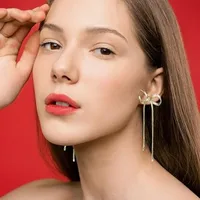 Women's Bow Earrings  Lightweight Anti-allergy Simple Butterfly Fashion Elegant Women's Long Tassel Chain Earrings main image 2