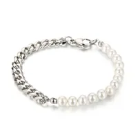 Card Wheel New Stitching Pearl Necklace Clavicle Chain Bracelet Chain Female Titanium Steel Niche Design Sense Two-piece Jewelry sku image 2