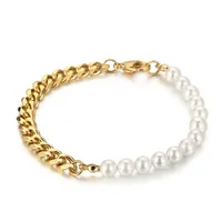 Card Wheel New Stitching Pearl Necklace Clavicle Chain Bracelet Chain Female Titanium Steel Niche Design Sense Two-piece Jewelry sku image 5