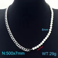 Card Wheel New Stitching Pearl Necklace Clavicle Chain Bracelet Chain Female Titanium Steel Niche Design Sense Two-piece Jewelry sku image 8