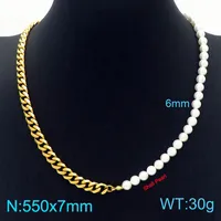 Card Wheel New Stitching Pearl Necklace Clavicle Chain Bracelet Chain Female Titanium Steel Niche Design Sense Two-piece Jewelry sku image 12