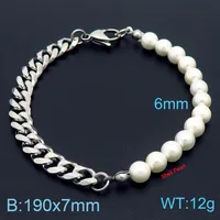 Card Wheel New Stitching Pearl Necklace Clavicle Chain Bracelet Chain Female Titanium Steel Niche Design Sense Two-piece Jewelry sku image 3