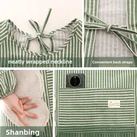 Cotton And Linen Long-sleeved Apron Kitchen Household Breathable Antifouling Cooking Waist Coverall Women's New Work Clothes main image 2