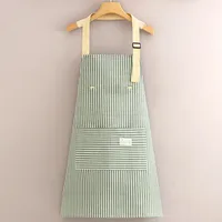 Cotton And Linen Long-sleeved Apron Kitchen Household Breathable Antifouling Cooking Waist Coverall Women's New Work Clothes sku image 5