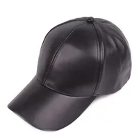 Solid Color PU Curved Leather Baseball Cap Trendy Men's Hat Peaked Cap Korean Style Hip Hop Hat Women's Hat Couple Sun Hat main image 2