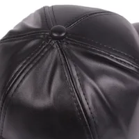 Solid Color PU Curved Leather Baseball Cap Trendy Men's Hat Peaked Cap Korean Style Hip Hop Hat Women's Hat Couple Sun Hat main image 5