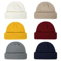 Korean Style Men's Short  Knitted Hat Hooligan Hat Floor Hat Women's Autumn And Winter Warm Wool Hat Pullover Cold Hat Trendy main image 3