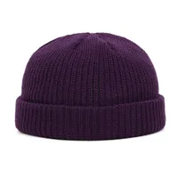 Korean Style Men's Short  Knitted Hat Hooligan Hat Floor Hat Women's Autumn And Winter Warm Wool Hat Pullover Cold Hat Trendy sku image 2
