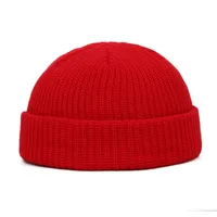 Korean Style Men's Short  Knitted Hat Hooligan Hat Floor Hat Women's Autumn And Winter Warm Wool Hat Pullover Cold Hat Trendy sku image 3