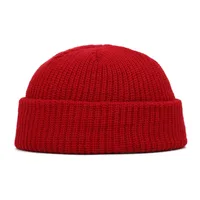 Korean Style Men's Short  Knitted Hat Hooligan Hat Floor Hat Women's Autumn And Winter Warm Wool Hat Pullover Cold Hat Trendy sku image 5