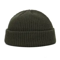 Korean Style Men's Short  Knitted Hat Hooligan Hat Floor Hat Women's Autumn And Winter Warm Wool Hat Pullover Cold Hat Trendy sku image 9