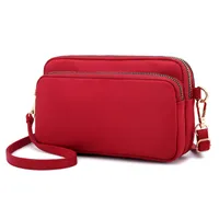 Lightweight Shoulder Bag Women's Fashionable Hand-held Small Square Bag Waterproof Nylon Cloth Bag Large Capacity Mobile Phone Coin Purse sku image 1
