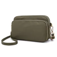 Lightweight Shoulder Bag Women's Fashionable Hand-held Small Square Bag Waterproof Nylon Cloth Bag Large Capacity Mobile Phone Coin Purse sku image 3