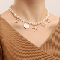 Jewelry Ocean Style Imitation Pearl Neck Chain Starfish Pendant Necklace Women's  High-end  Necklace main image 1