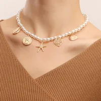 Jewelry Ocean Style Imitation Pearl Neck Chain Starfish Pendant Necklace Women's  High-end  Necklace main image 3