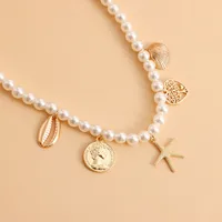 Jewelry Ocean Style Imitation Pearl Neck Chain Starfish Pendant Necklace Women's  High-end  Necklace main image 4