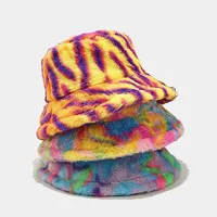 Plush Fisherman Hat Bucket Hat Warm Soft Folding Plush Sun Hat Basin Hat Fluffy Hat main image 4