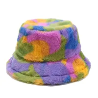 Plush Fisherman Hat Bucket Hat Warm Soft Folding Plush Sun Hat Basin Hat Fluffy Hat sku image 4