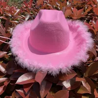 New Prom Party Sequins Western Cowboy Pink Hat Western Cowboy Hat Sunscreen Hat Stage Performance Hat main image 4
