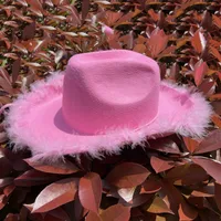 New Prom Party Sequins Western Cowboy Pink Hat Western Cowboy Hat Sunscreen Hat Stage Performance Hat main image 5