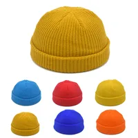 Autumn And Winter Knitted Hat Fashion Brand Solid Color Cold Hat Korean Style Melon Leather Hat Knitted Wool Floor Hat main image 1