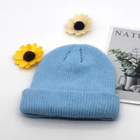 Autumn And Winter Knitted Hat Fashion Brand Solid Color Cold Hat Korean Style Melon Leather Hat Knitted Wool Floor Hat main image 3