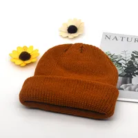 Autumn And Winter Knitted Hat Fashion Brand Solid Color Cold Hat Korean Style Melon Leather Hat Knitted Wool Floor Hat main image 4