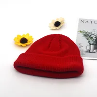 Autumn And Winter Knitted Hat Fashion Brand Solid Color Cold Hat Korean Style Melon Leather Hat Knitted Wool Floor Hat sku image 1
